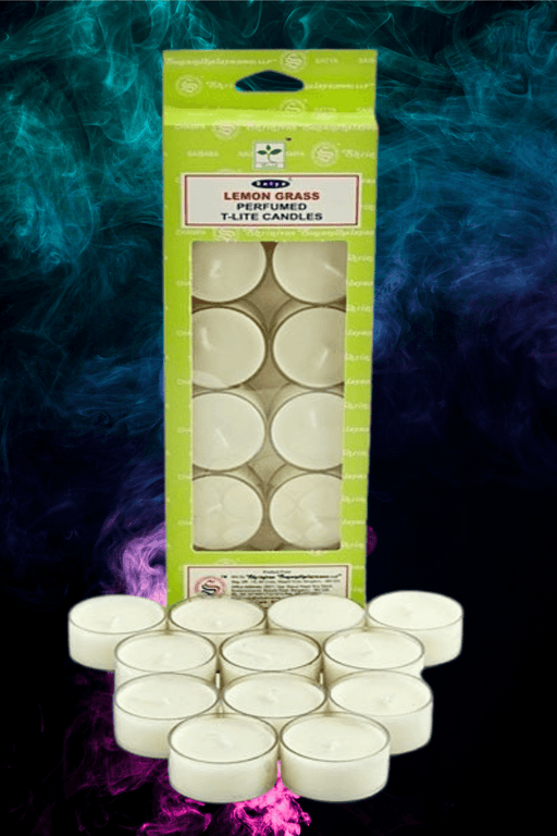 Satya Lemongrass Perfumed T-Lite Candles - Dusty Rose Essentials