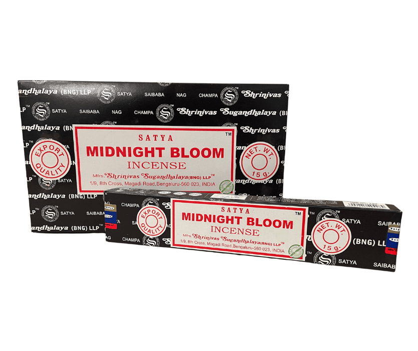 Satya Midnight Bloom Incense Sticks Individual & Bulk Pack Options - Dusty Rose Essentials