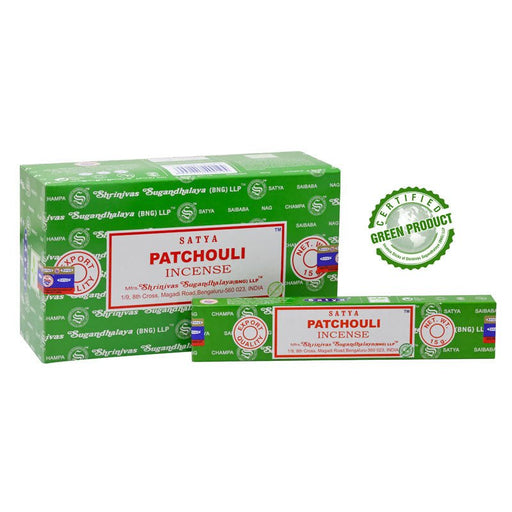 Satya Patchouli Incense Sticks Individual & Bulk Pack Options - Dusty Rose Essentials