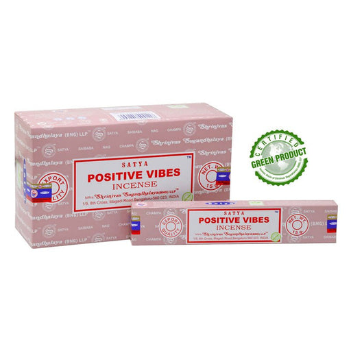 Satya Positive Vibes Incense Sticks Individual & Bulk Pack Options - Dusty Rose Essentials