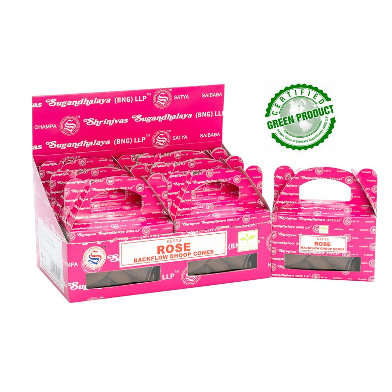 Satya Rose Backflow Dhoop Incense Cones - Dusty Rose Essentials