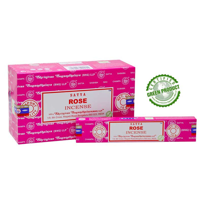 Satya Rose Incense Sticks Individual & Bulk Pack Options - Dusty Rose Essentials