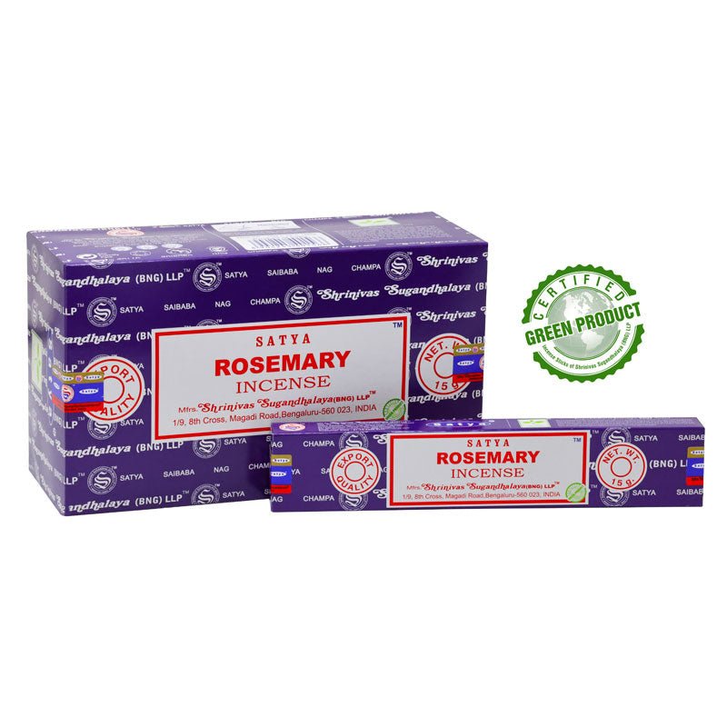 Satya Rosemary Incense Sticks Individual & Bulk Pack Options - Dusty Rose Essentials
