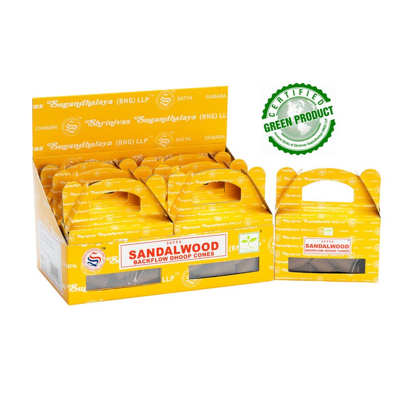 Satya Sandalwood Backflow Dhoop Incense Cones - Dusty Rose Essentials