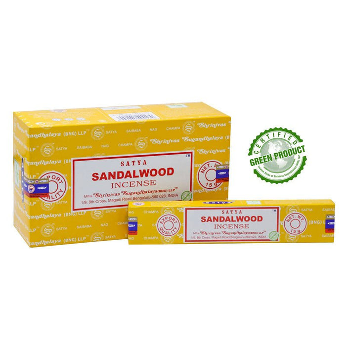 Satya Sandalwood Incense Sticks Individual & Bulk Pack Options - Dusty Rose Essentials