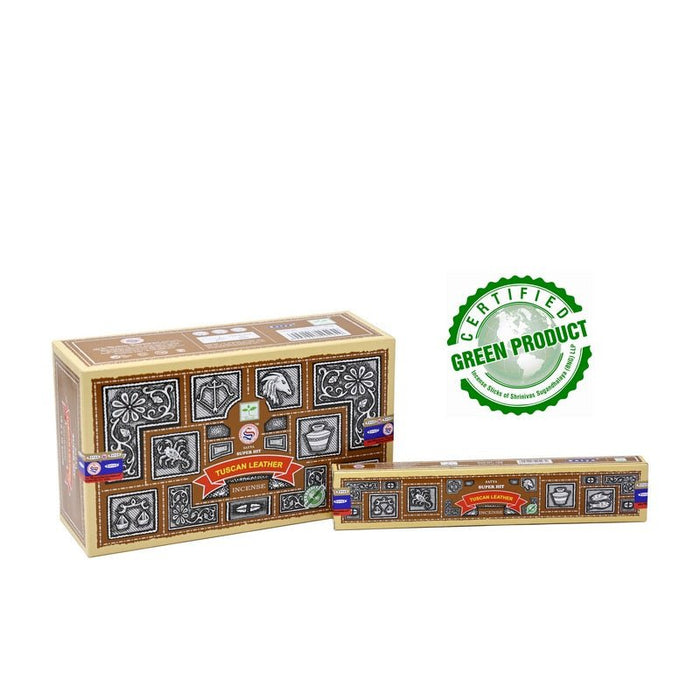 Satya Super Hit Tuscan Leather Incense Sticks Individual & Bulk Pack Options - Dusty Rose Essentials