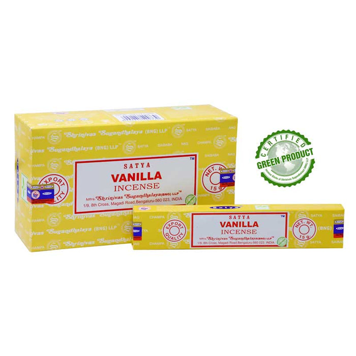Satya Vanilla Incense Sticks Individual & Bulk Pack Options - Dusty Rose Essentials