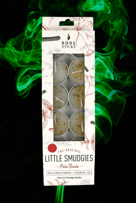 Soul Sticks Little Smudgies T-Light Candles 12 Pack ~ Palo Santo - Dusty Rose Essentials