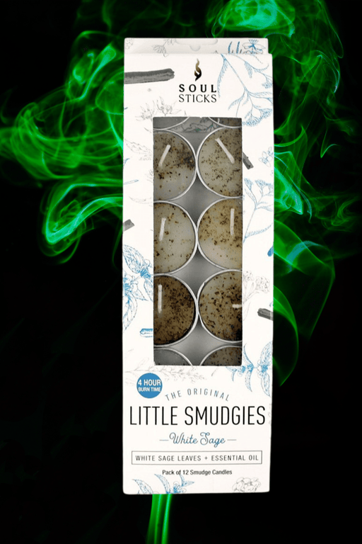 Soul Sticks Little Smudgies T-Light Candles 12 Pack ~ White Sage - Dusty Rose Essentials