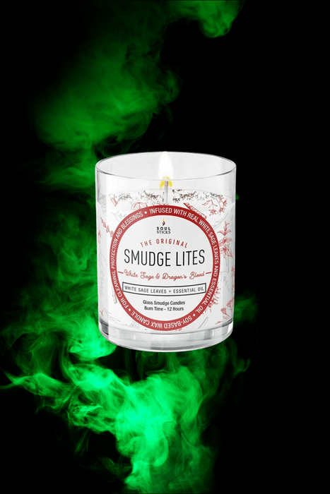 Soul Sticks Smudge Lites Votive Candle ~ White Sage & Dragon's Blood - Dusty Rose Essentials