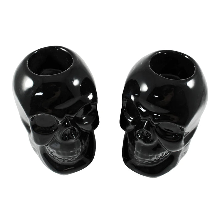 Sourpuss Skull Candle Holders - Dusty Rose Essentials