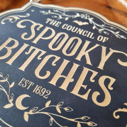 The Council of Spooky Bitches Sign - Dusty Rose Essentials