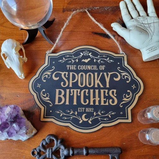 The Council of Spooky Bitches Sign - Dusty Rose Essentials