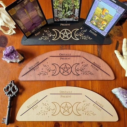Three Card Triple Goddess Tarot Stand - Dusty Rose Essentials