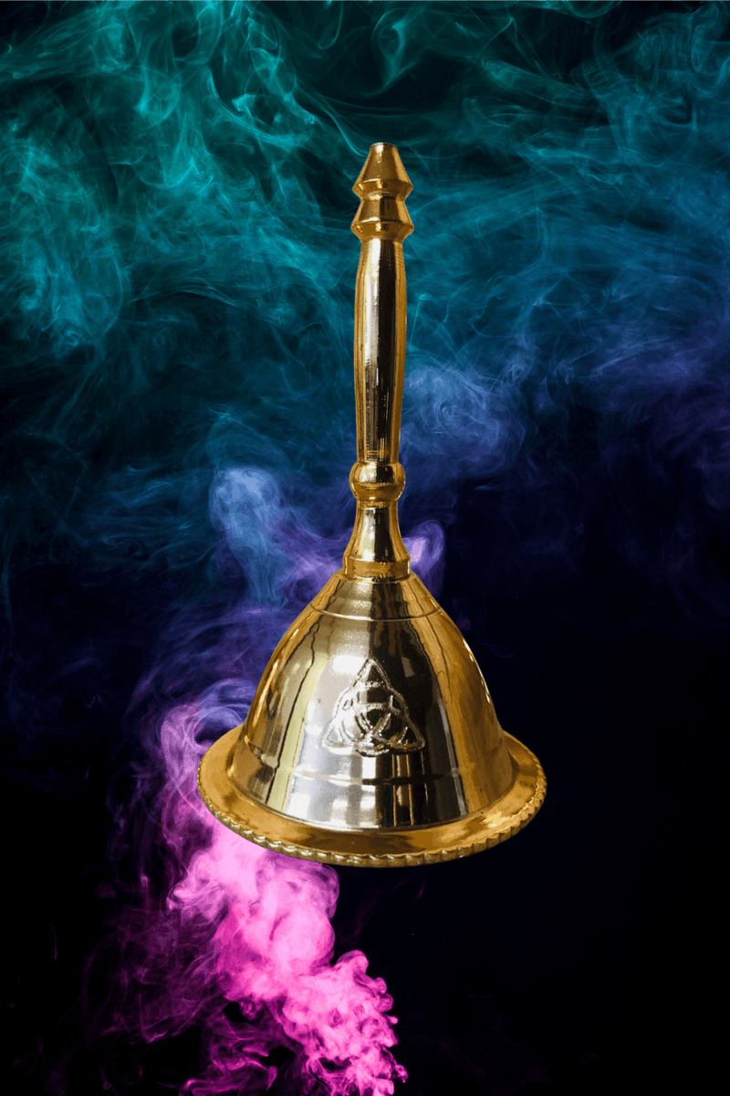 Triquetra Altar Bell ~ Gold Tone - Dusty Rose Essentials