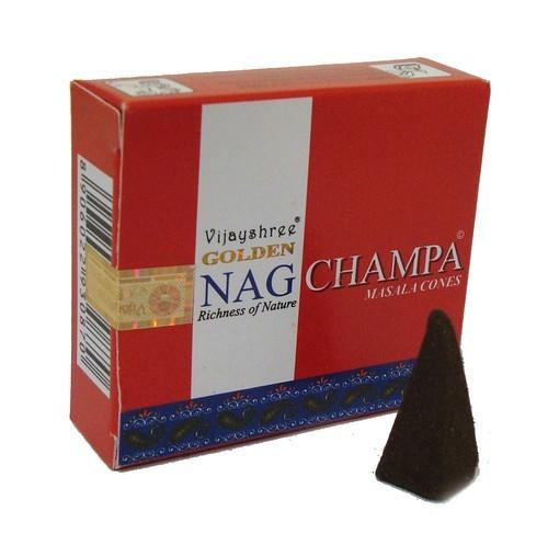 Vijayshree Golden Nag Champa Masala Incense Cones - Dusty Rose Essentials