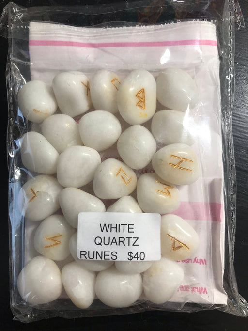 White Quartz Rune Set - Dusty Rose Essentials