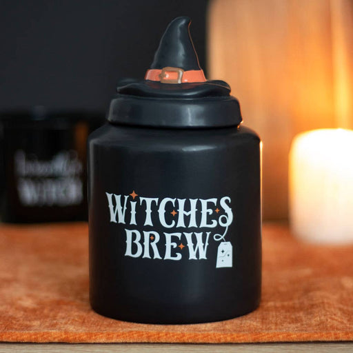 Witches Brew Ceramic Halloween Tea Canister - Dusty Rose Essentials