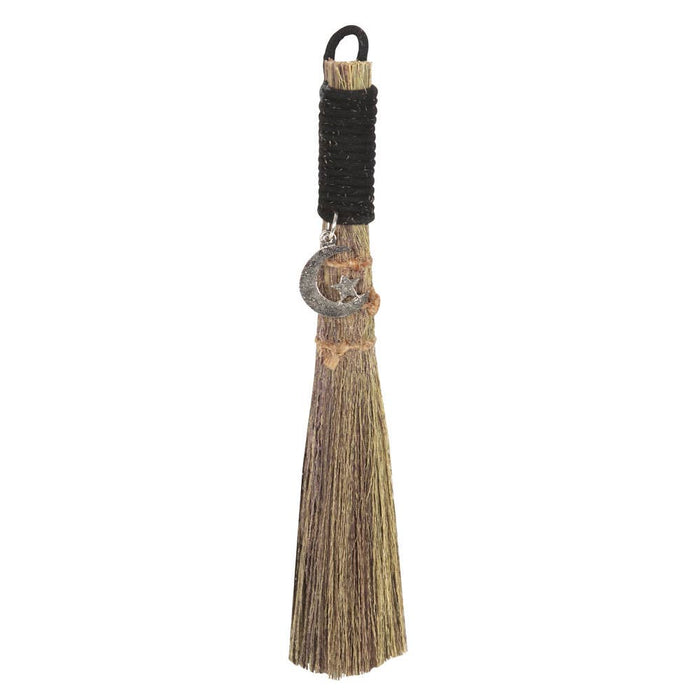 Witches Broom with Crescent Moon Charm - Dusty Rose Essentials